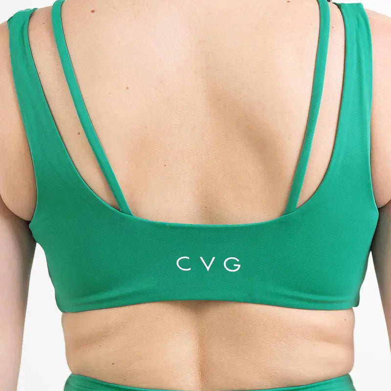 CONSTANTLY VARIED GEAR (CVG) Women'S Vista Supportive Gym Fitness Sportswear Bra - Aqua Green Omni, XXL Polyester Blend Athletic Top for Gym, Yoga Workouts