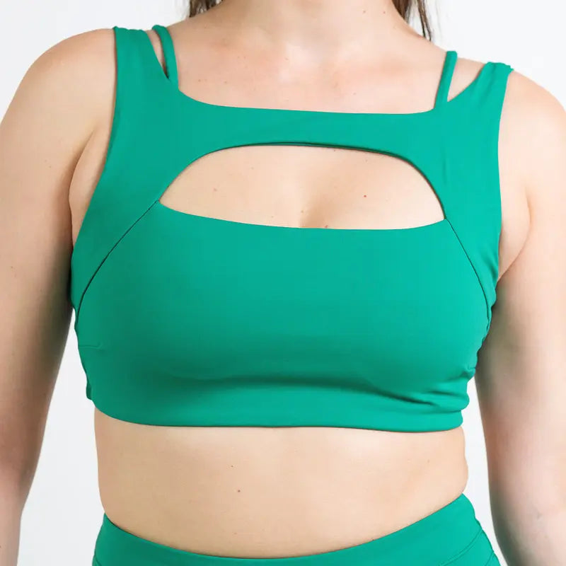 CONSTANTLY VARIED GEAR (CVG) Women'S Vista Supportive Gym Fitness Sportswear Bra - Aqua Green Omni, XXL Polyester Blend Athletic Top for Gym, Yoga Workouts