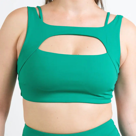 CONSTANTLY VARIED GEAR (CVG) Women'S Vista Supportive Gym Fitness Sportswear Bra - Aqua Green Omni, XXL Polyester Blend Athletic Top for Gym, Yoga Workouts