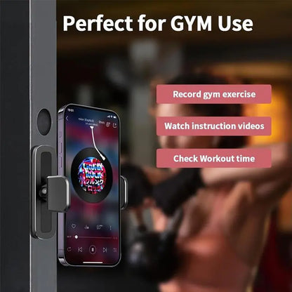 Gym Magnetic Cellphone Mount - 360-Degree Adjustable Mobile Holder with Ball Joint, Attaches to Metal Surfaces, Fitness Equipment Accessory for HIIT Timers & Android Workout Recording