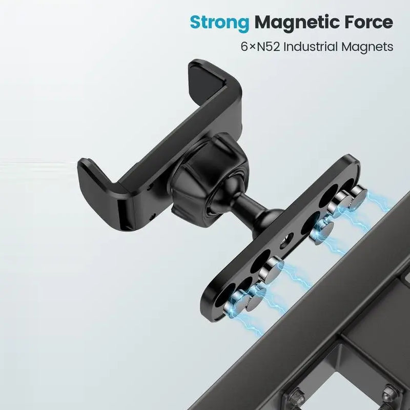 Gym Magnetic Cellphone Mount - 360-Degree Adjustable Mobile Holder with Ball Joint, Attaches to Metal Surfaces, Fitness Equipment Accessory for HIIT Timers & Android Workout Recording