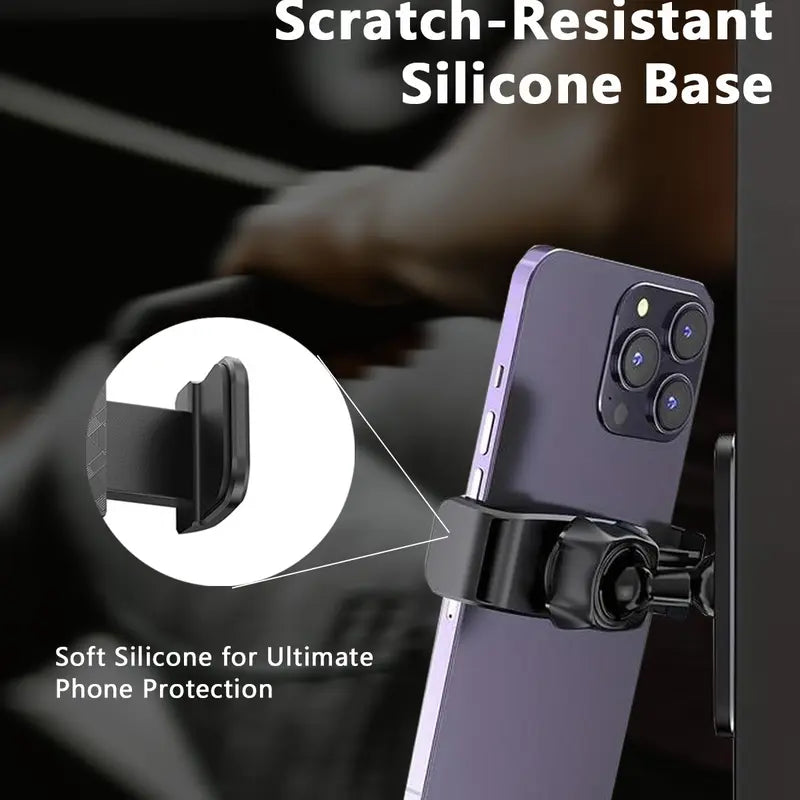 Gym Magnetic Cellphone Mount - 360-Degree Adjustable Mobile Holder with Ball Joint, Attaches to Metal Surfaces, Fitness Equipment Accessory for HIIT Timers & Android Workout Recording